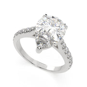 Ginevra Pear Cut Tapered Engagement Ring Setting - Nivetta